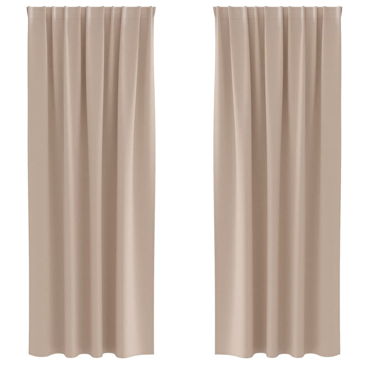 VidaXL Verdunkelungsvorhänge mit Ringen 2 Stück Taupe 260 x 140 cm
