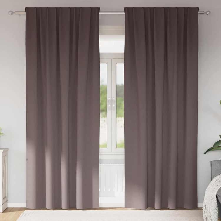 Vidaxl Verdunkelungsvorhänge mit Ringen 2 Stück dunkelbraun 260 x 140 cm