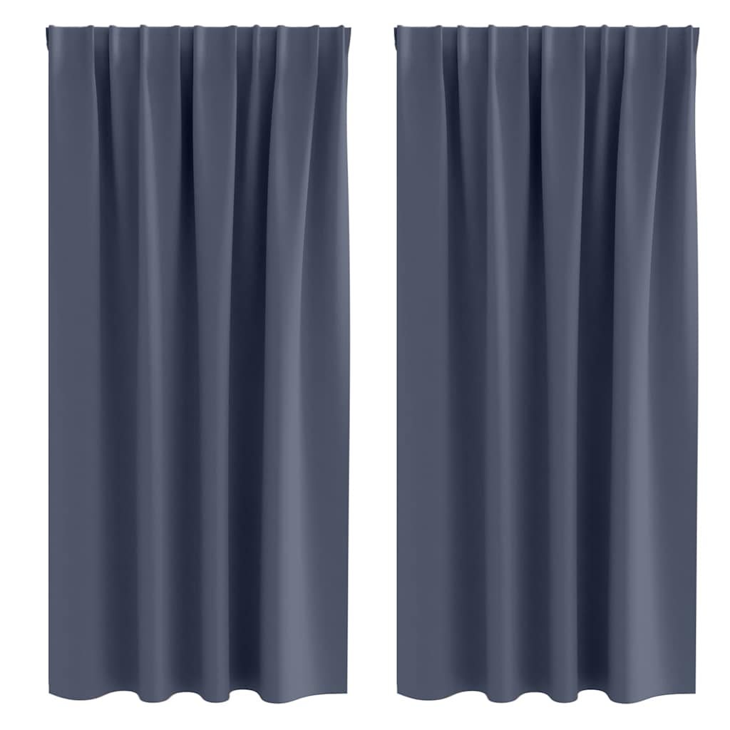 Vidaxl Verdunkelungsvorhänge mit Ringen 2 Stück Anthrazit 175 x 140 cm