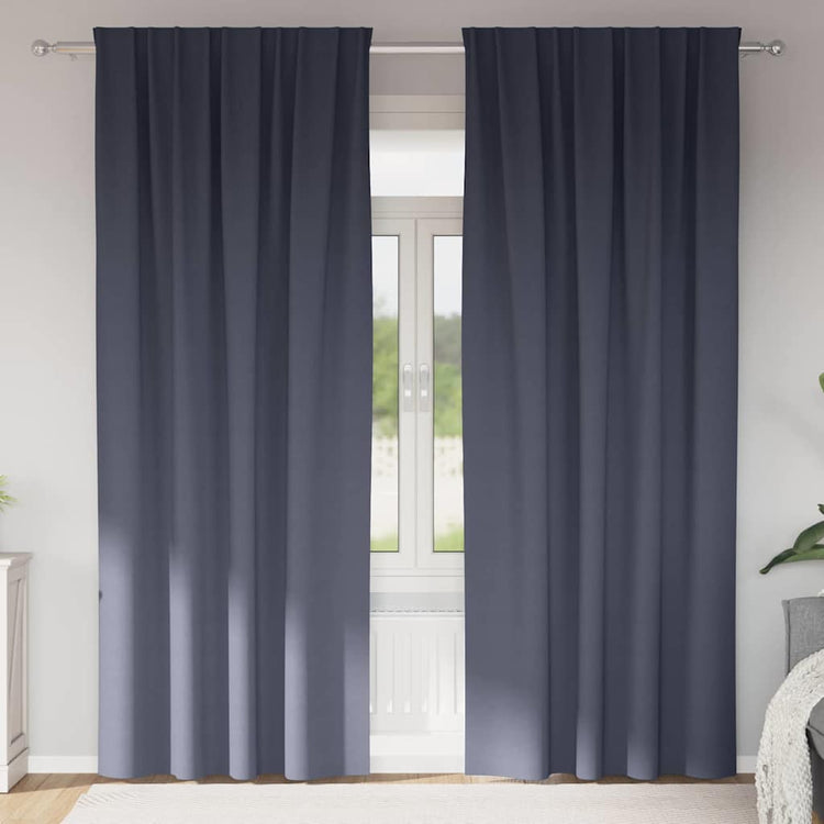 Vidaxl Verdunkelungsvorhänge mit Ringen 2 Stück Anthrazit 245 x 140 cm