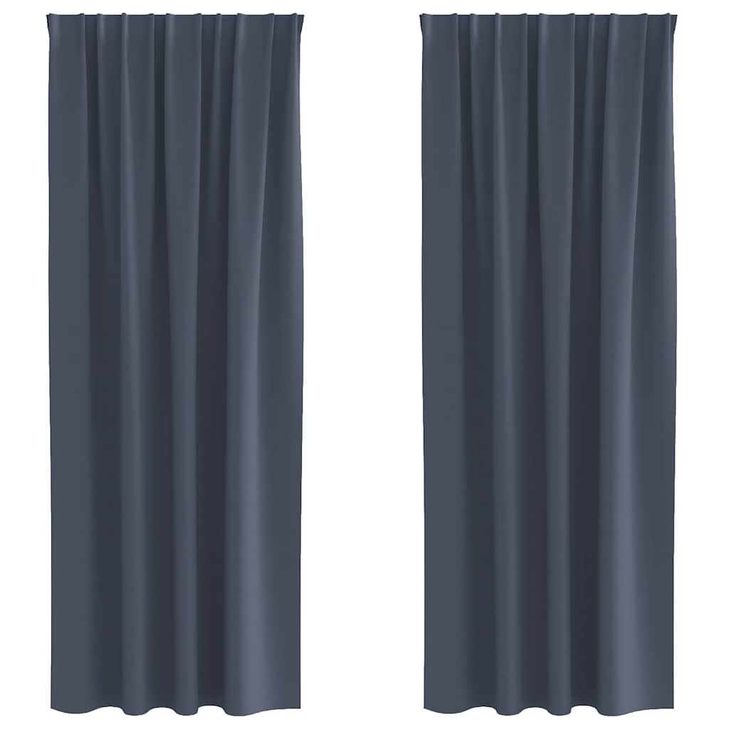 Vidaxl Verdunkelungsvorhänge mit Ringen 2 Stück Anthrazit 260 x 140 cm