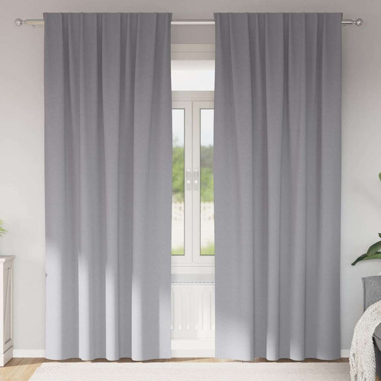 Vidaxxl Verdunkelungsvorhänge mit Ringen 2 Stück hellgrau 260 x 140 cm