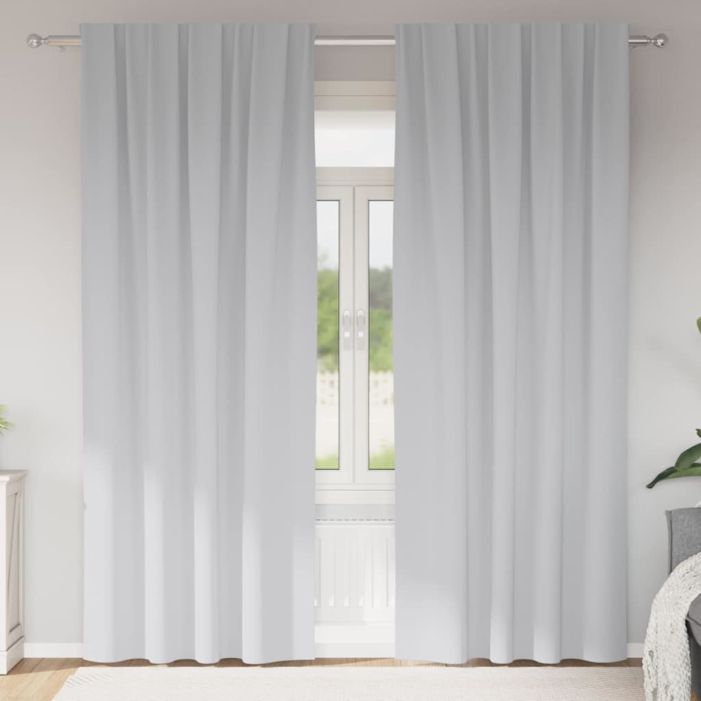 Vidaxl Verdunkelungsvorhänge mit Ringen 2 Stück hellgrau 260 x 140 cm