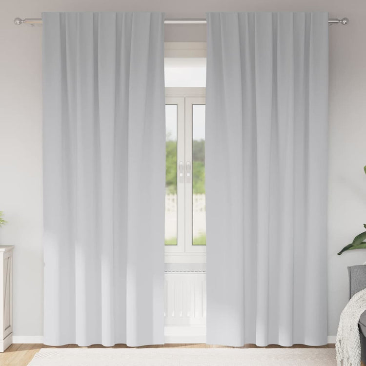 Vidaxl Verdunkelungsvorhänge mit Ringen 2 Stück hellgrau 260 x 140 cm