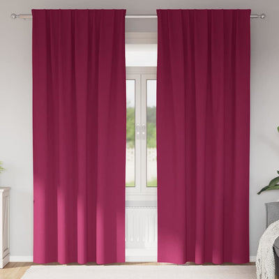 VidaXL Verdunkelungsvorhänge mit Ringen 2 Stück Weinrot 260 x 140 cm