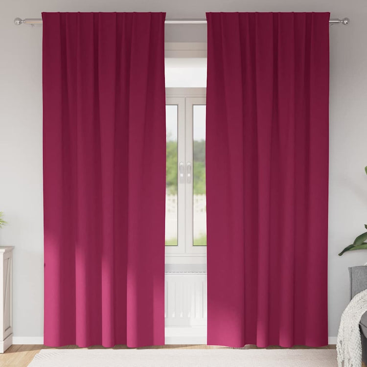 VidaXL Verdunkelungsvorhänge mit Ringen 2 Stück Weinrot 260 x 140 cm