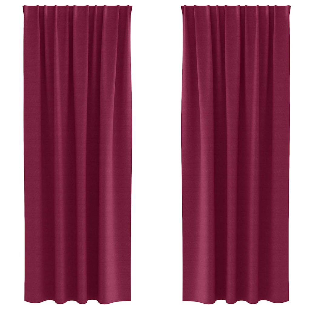 VidaXL Verdunkelungsvorhänge mit Ringen 2 Stück Weinrot 260 x 140 cm