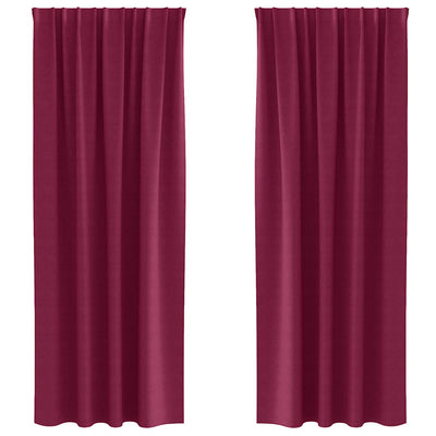 VidaXL Verdunkelungsvorhänge mit Ringen 2 Stück Weinrot 260 x 140 cm