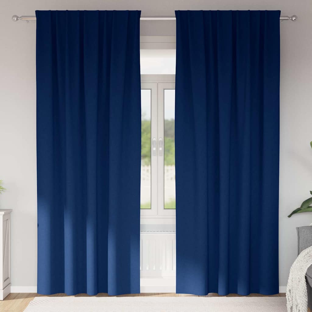 Vidaxl Verdunkelungsvorhänge mit Ringen 2 Stück dunkelblau 225 x 140 cm