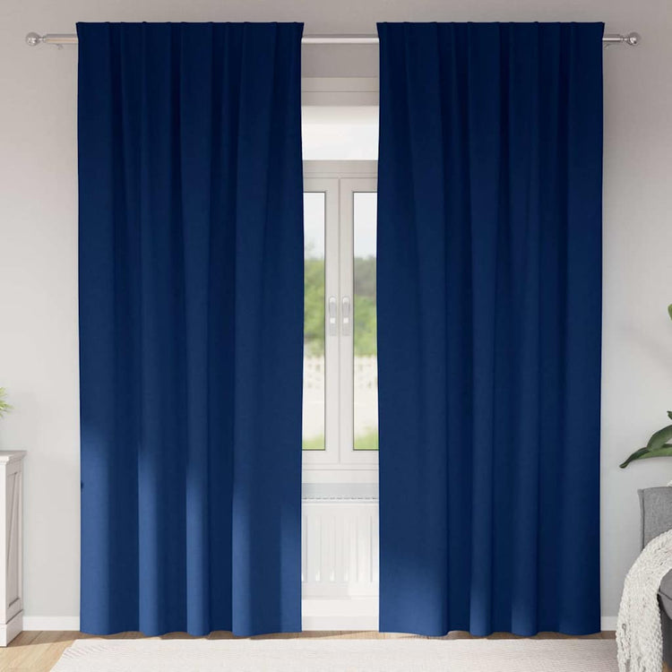 Vidaxl Verdunkelungsvorhänge mit Ringen 2 Stück dunkelblau 225 x 140 cm