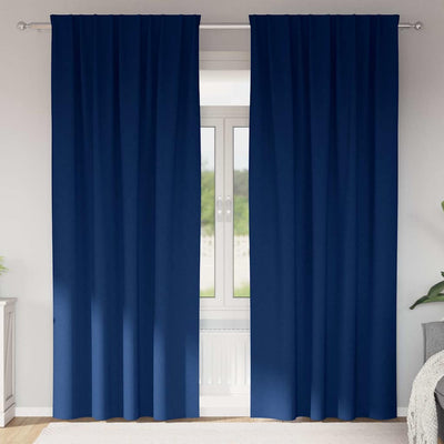 Vidaxl Verdunkelungsvorhänge mit Ringen 2 Stück dunkelblau 260 x 140 cm