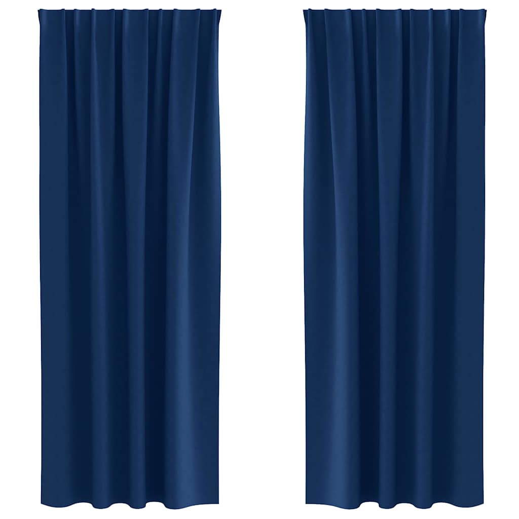 Vidaxl Verdunkelungsvorhänge mit Ringen 2 Stück dunkelblau 260 x 140 cm