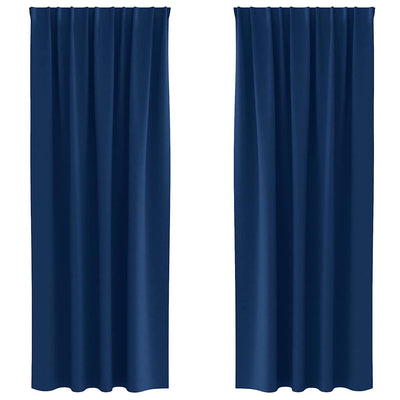 Vidaxl Verdunkelungsvorhänge mit Ringen 2 Stück dunkelblau 260 x 140 cm