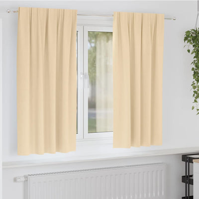 Vidaxxl Verdunkelungsvorhänge mit Ringen 2 Stück Creme 175 x 140 cm