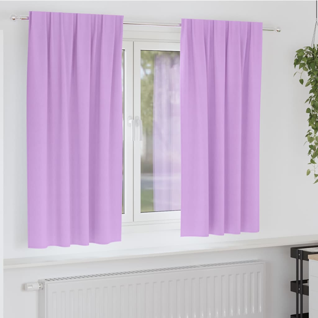 Vidaxl Verdunkelungsvorhänge mit Ringen 2 Stück Lila 175 x 140 cm