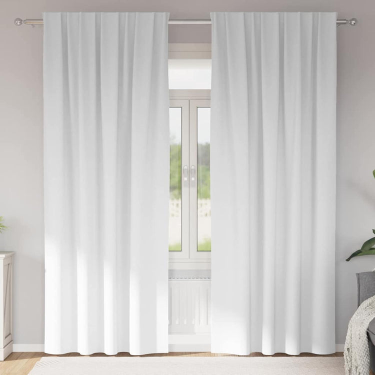 VidaXL Verdunkelungsvorhänge mit Ringen 2 Stück reinweiß 245 x 140 cm