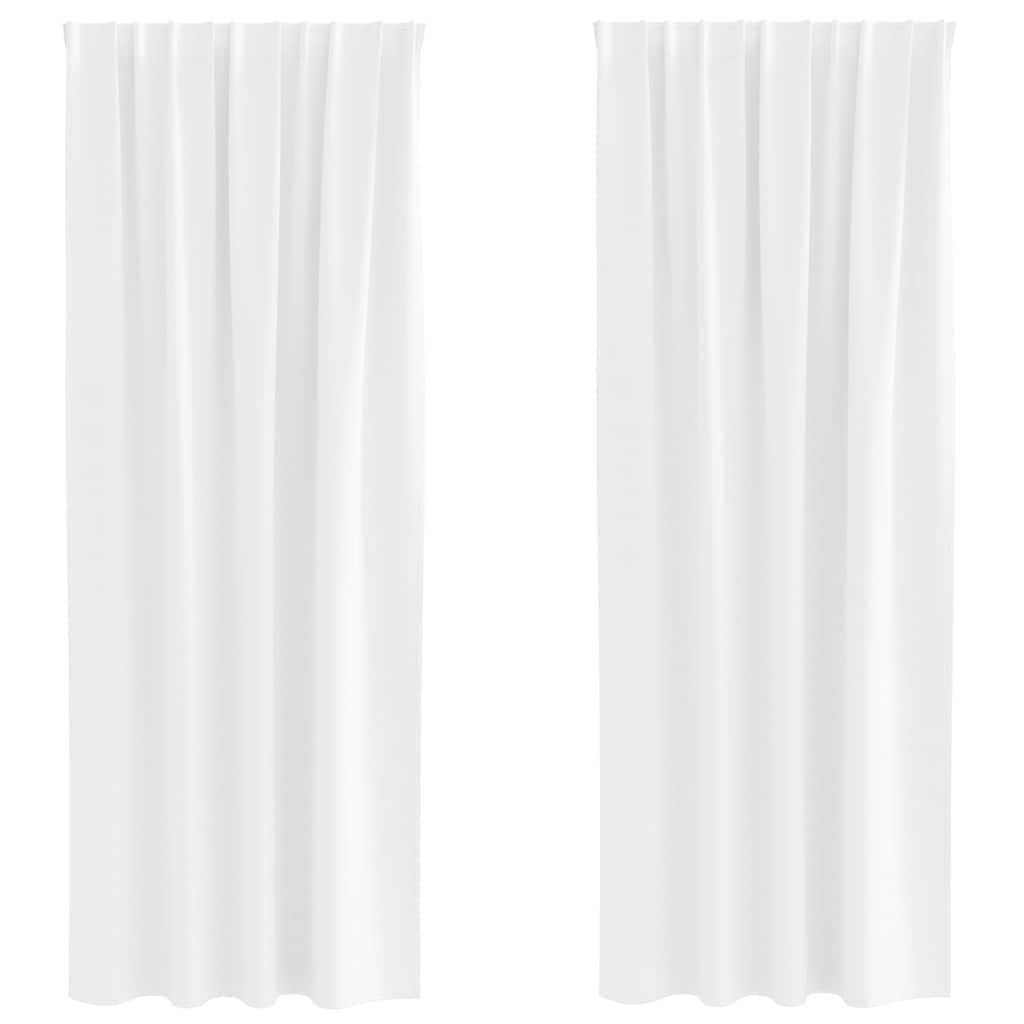 VidaXL Verdunkelungsvorhänge mit Ringen 2 Stück reinweiß 245 x 140 cm