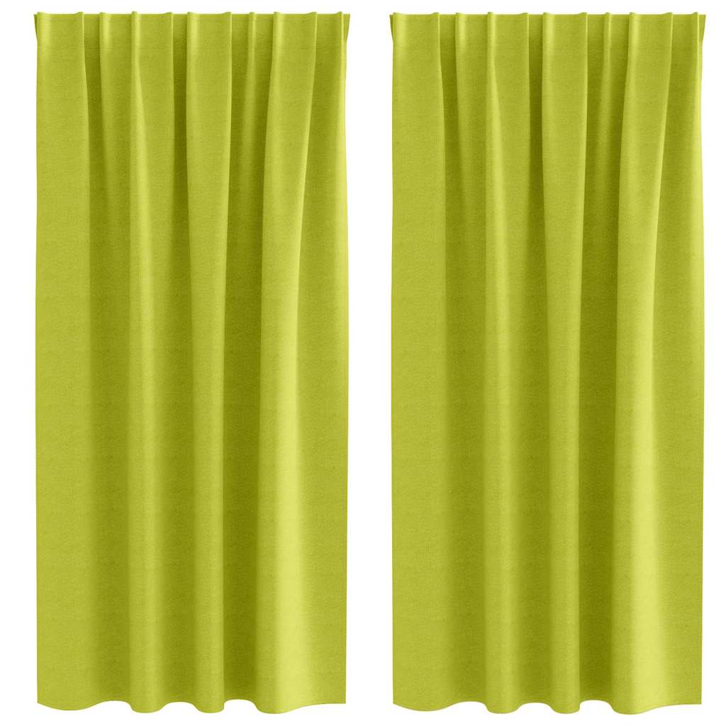 VidaXL Verdunkelungsvorhänge mit Ringen 2 Stück Grün 175 x 140 cm