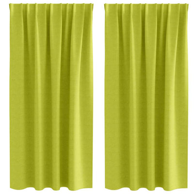 VidaXL Verdunkelungsvorhänge mit Ringen 2 Stück Grün 175 x 140 cm