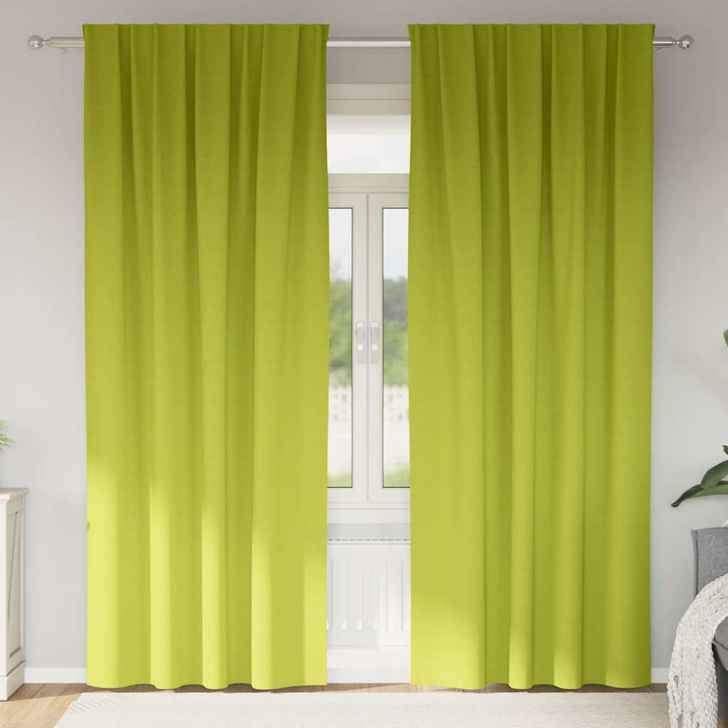VidaXL Verdunkelungsvorhänge mit Ringen 2 Stück Grün 225 x 140 cm