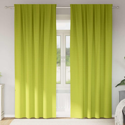 VidaXL Verdunkelungsvorhänge mit Ringen 2 Stück Grün 245 x 140 cm