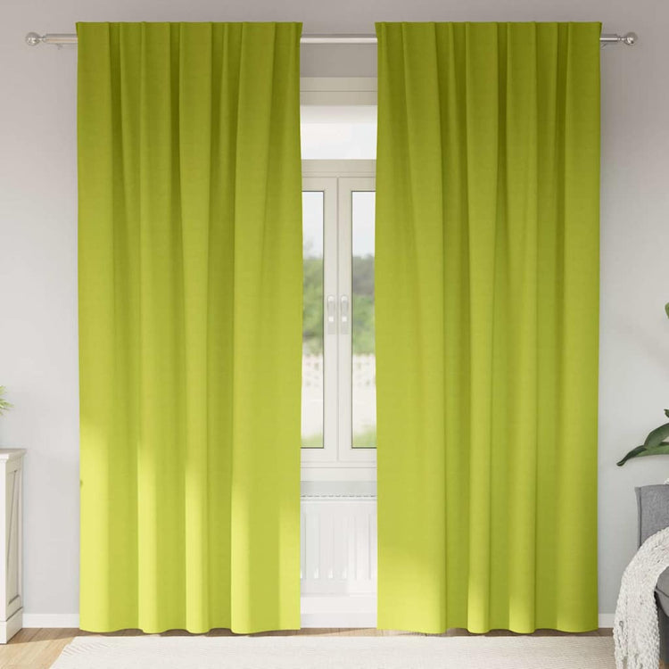 VidaXL Verdunkelungsvorhänge mit Ringen 2 Stück Grün 260 x 140 cm