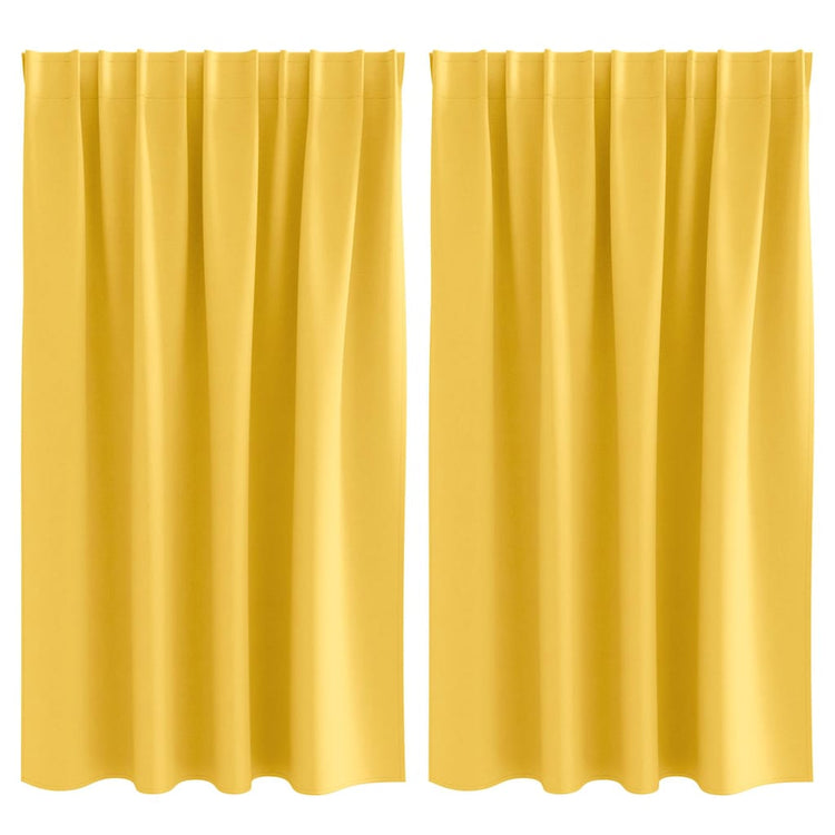 Vidaxl Verdunkelungsvorhänge mit Ringen 2 Stück Senfgelb 140 x 140 cm
