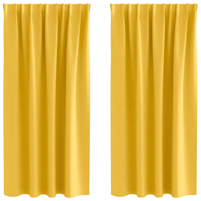 Vidaxl Verdunkelungsvorhänge mit Ringen 2 Stück Senfgelb 175 x 140 cm