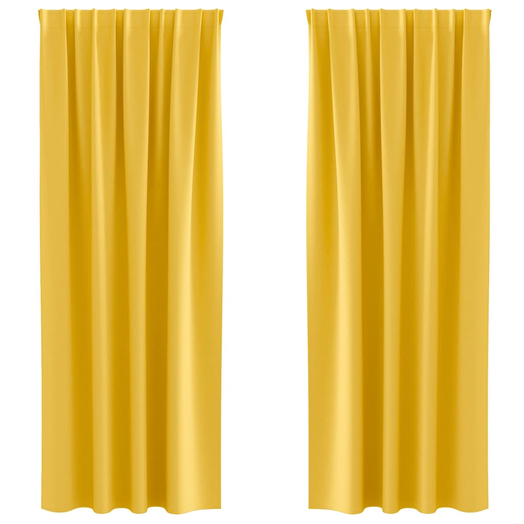 Vidaxl Verdunkelungsvorhänge mit Ringen 2 Stück Senfgelb 245 x 140 cm