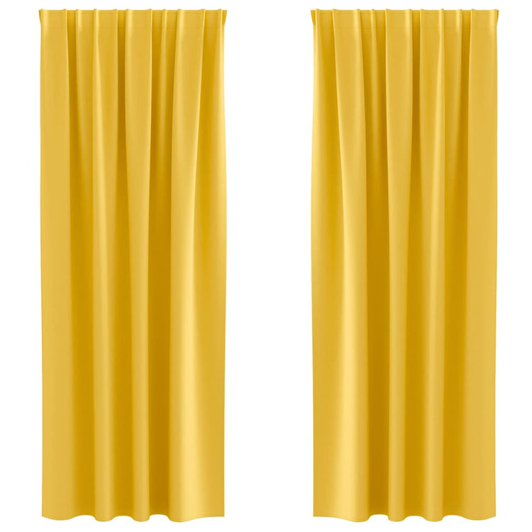 Vidaxl Verdunkelungsvorhänge mit Ringen 2 Stück Senfgelb 245 x 140 cm