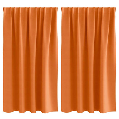 VidaXL Verdunkelungsvorhänge mit Ringen 2 Stück leuchtend orange 140 x 140 cm