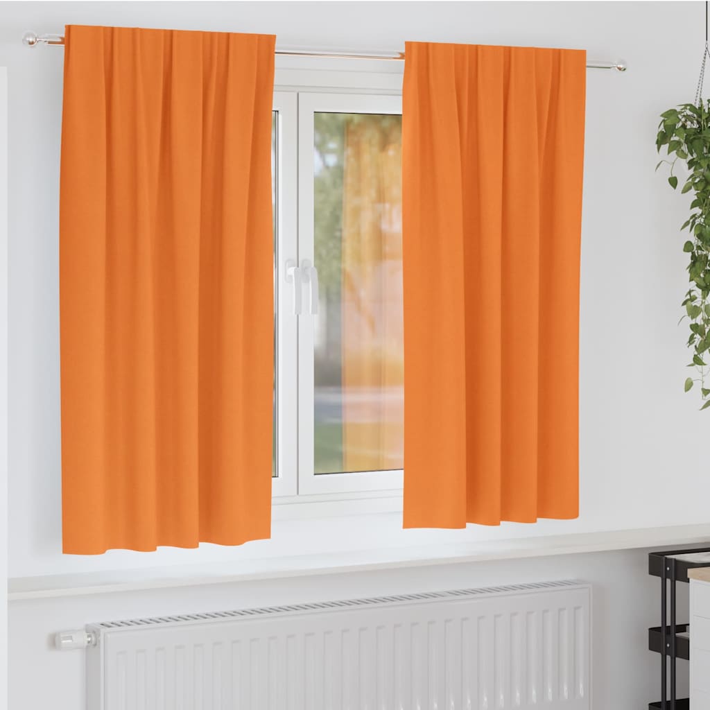VidaXL Verdunkelungsvorhänge mit Ringen 2 Stück Orange 175 x 140 cm