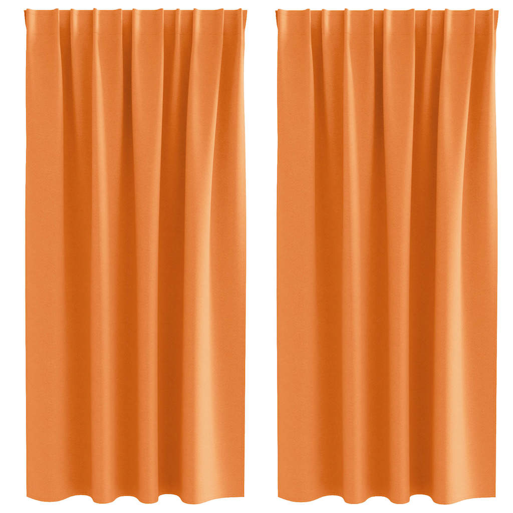 VidaXL Verdunkelungsvorhänge mit Ringen 2 Stück Orange 175 x 140 cm