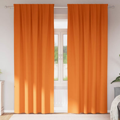 Vidaxxl Verdunkelungsvorhänge mit Ringen 2 Stück leuchtend orange 225 x 140 cm