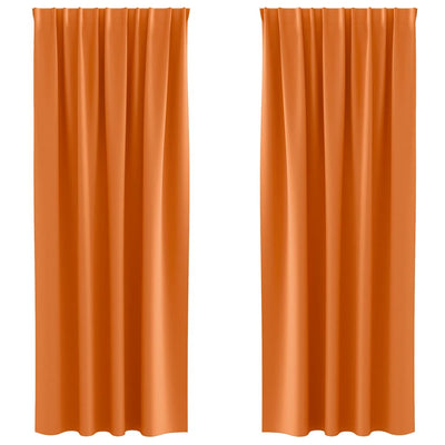 Vidaxxl Verdunkelungsvorhänge mit Ringen 2 Stück leuchtend orange 225 x 140 cm
