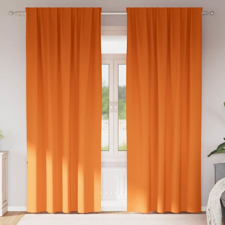 VidaXL Verdunkelungsvorhänge mit Ringen 2 Stück leuchtend orange 245 x 140 cm