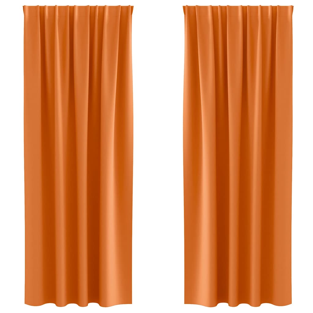 VidaXL Verdunkelungsvorhänge mit Ringen 2 Stück leuchtend orange 245 x 140 cm