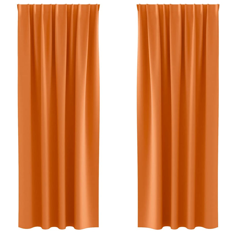 VidaXL Verdunkelungsvorhänge mit Ringen 2 Stück leuchtend orange 245 x 140 cm