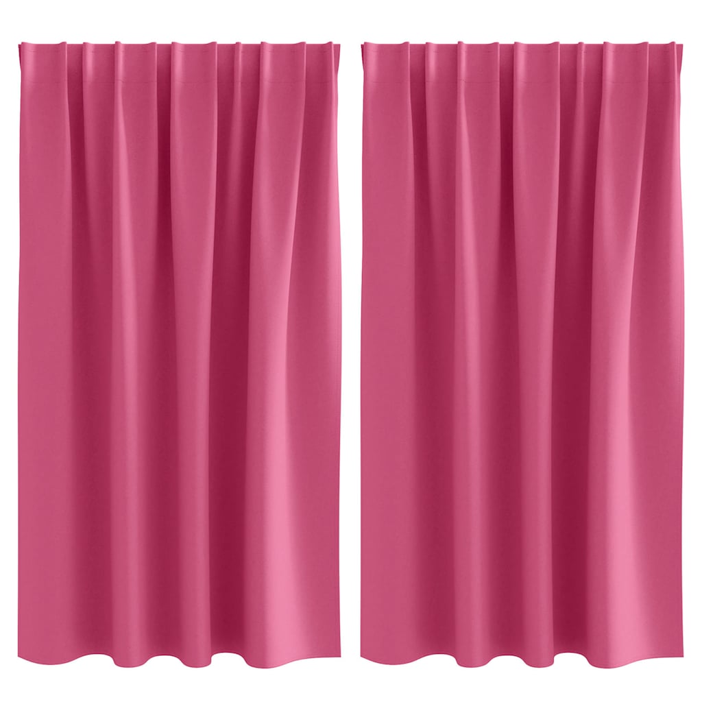 Vidaxl Verdunkelungsvorhänge mit Ringen 2 Stück leuchtend rosa 140 x 140 cm