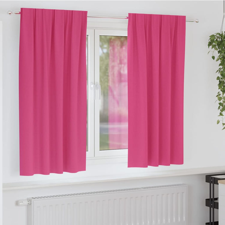 Vidaxl Verdunkelungsvorhänge mit Ringen 2 Stück leuchtend rosa 175 x 140 cm