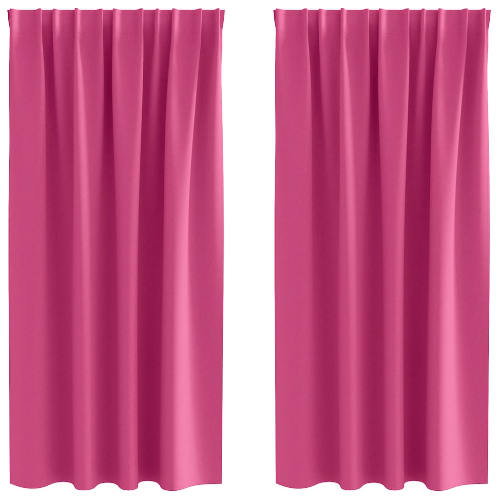 Vidaxl Verdunkelungsvorhänge mit Ringen 2 Stück leuchtend rosa 175 x 140 cm