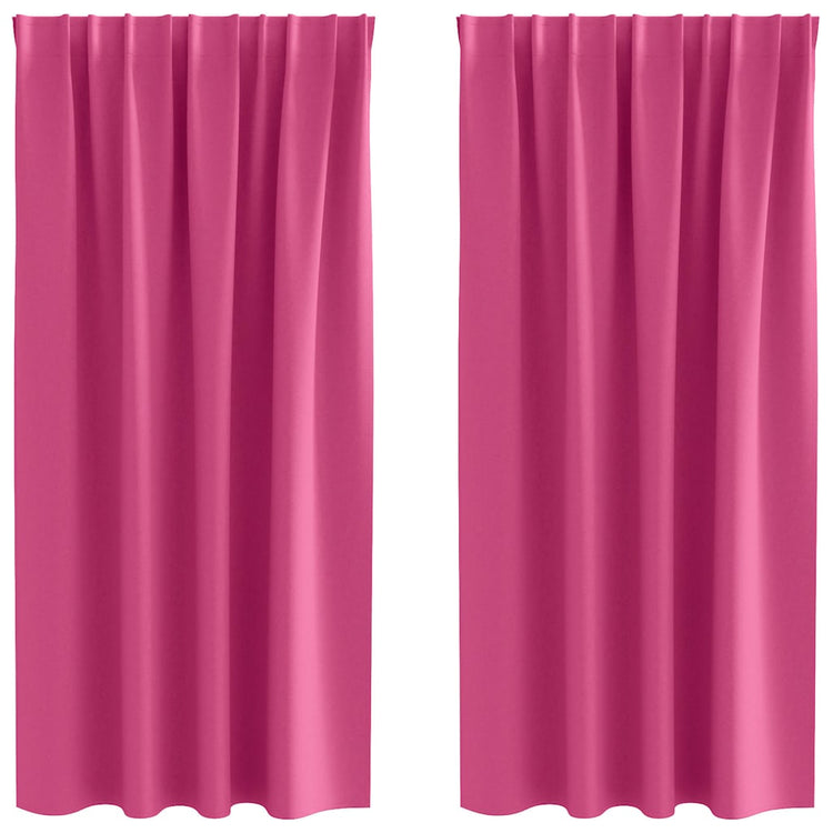 Vidaxl Verdunkelungsvorhänge mit Ringen 2 Stück leuchtend rosa 175 x 140 cm