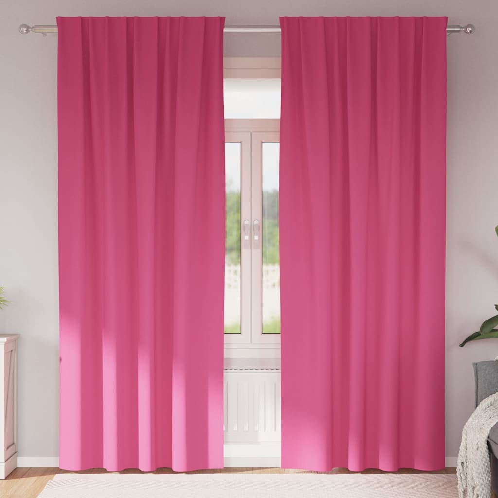 Vidaxl Verdunkelungsvorhänge mit Ringen 2 Stück leuchtend rosa 245 x 140 cm