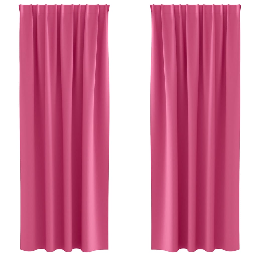 Vidaxl Verdunkelungsvorhänge mit Ringen 2 Stück leuchtend rosa 260 x 140 cm