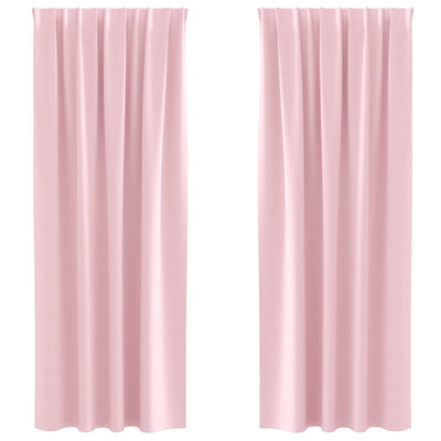 Vidaxl black-out curtains with rings 2 pcs baby pink 245 x 140 cm