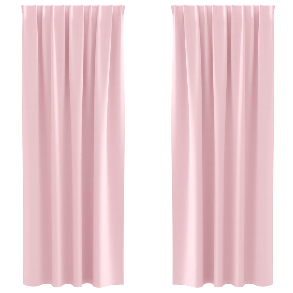 Vidaxl Verdunkelungsvorhänge mit Ringen 2 Stück Babyrosa 260 x 140 cm