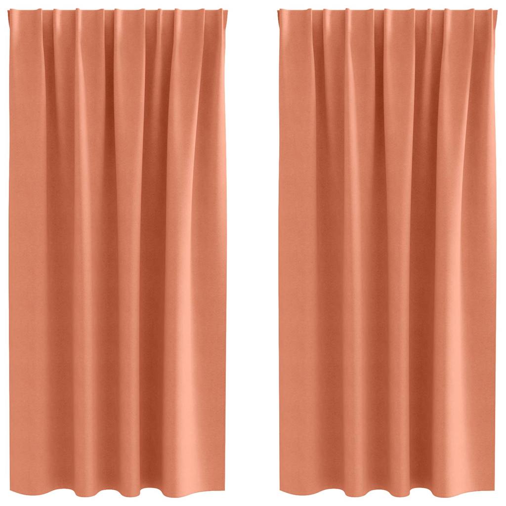 Vidaxl Verdunkelungsvorhänge mit Ringen 2 Stück Terrakotta 175 x 140 cm