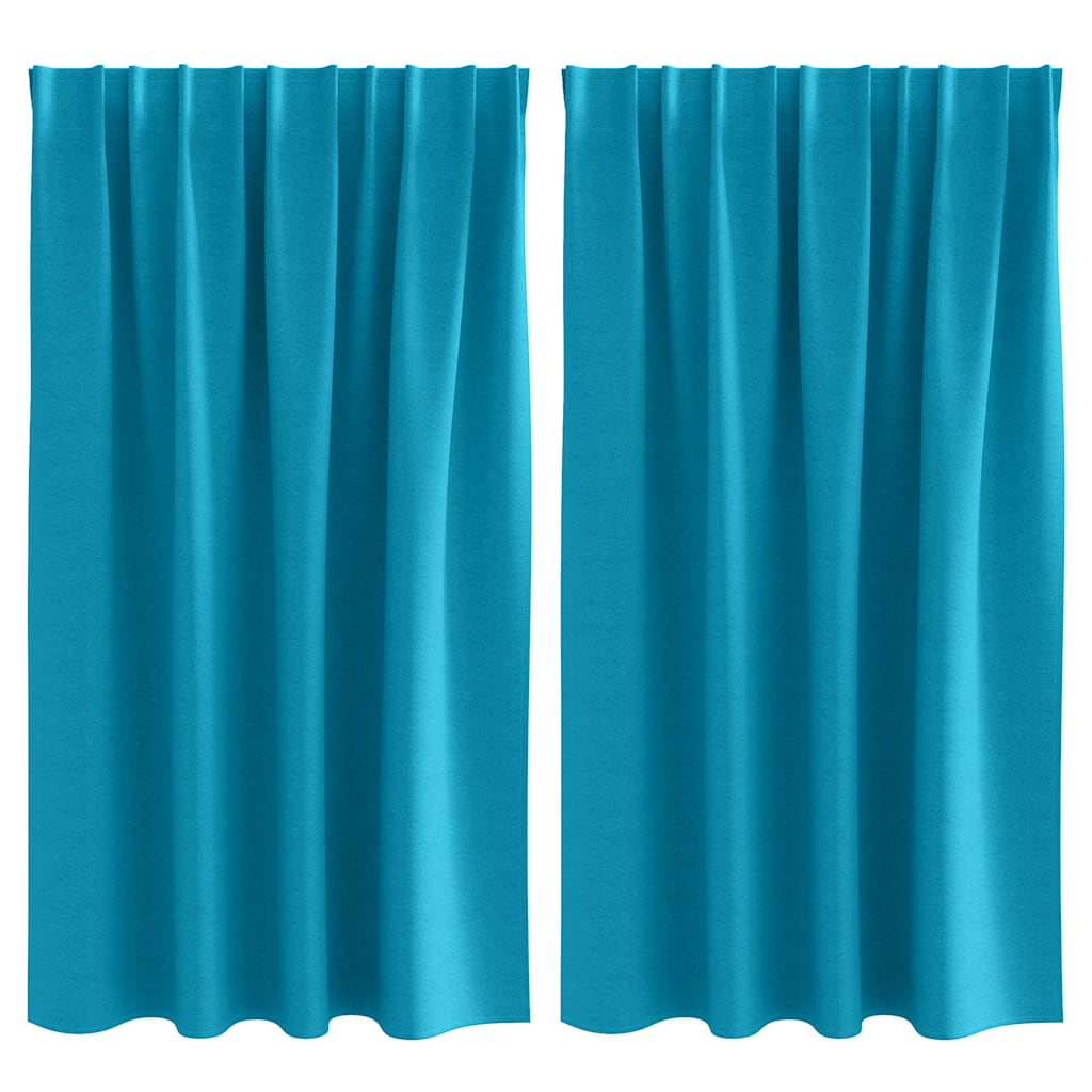 VidaXL Verdunkelungsvorhänge mit Ringen 2 Stück Türkis 140 x 140 cm