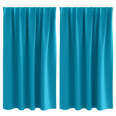 VidaXL Verdunkelungsvorhänge mit Ringen 2 Stück Türkis 140 x 140 cm