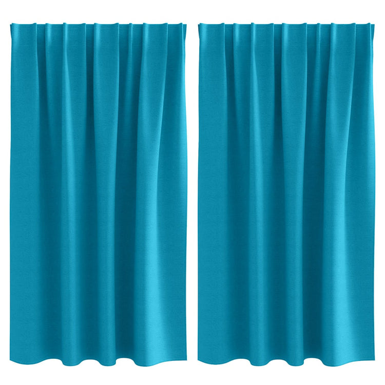 VidaXL Verdunkelungsvorhänge mit Ringen 2 Stück Türkis 140 x 140 cm